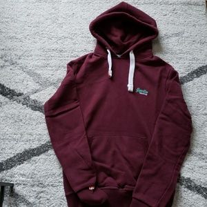 Burgundy Superdry hoodie medium